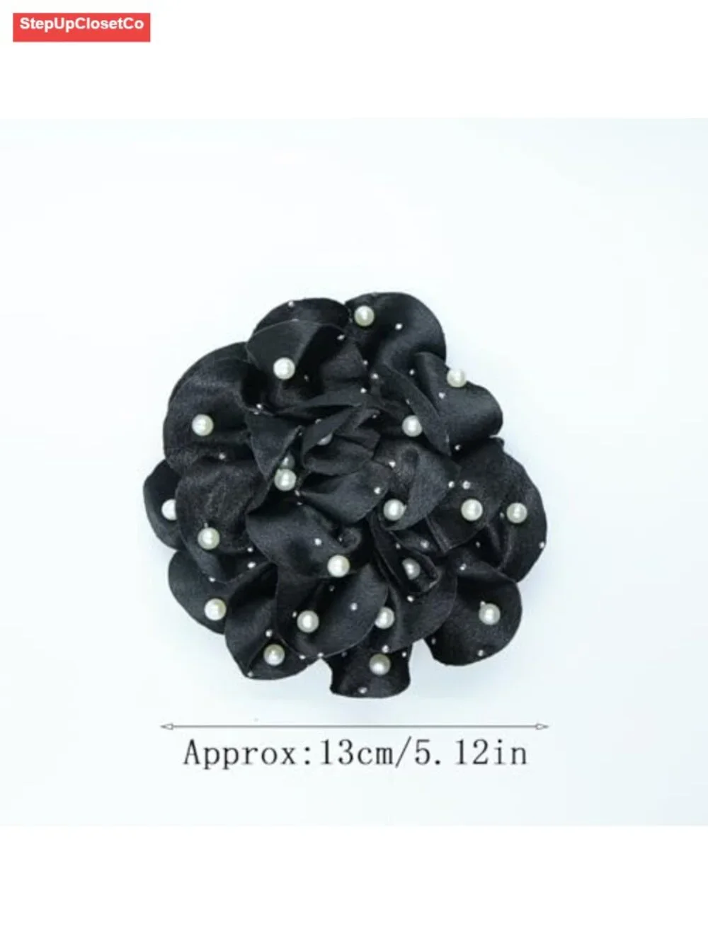 Handmade Silk Satin Flower Brooch Pin Pearl Camellia Brooch for Women Dress